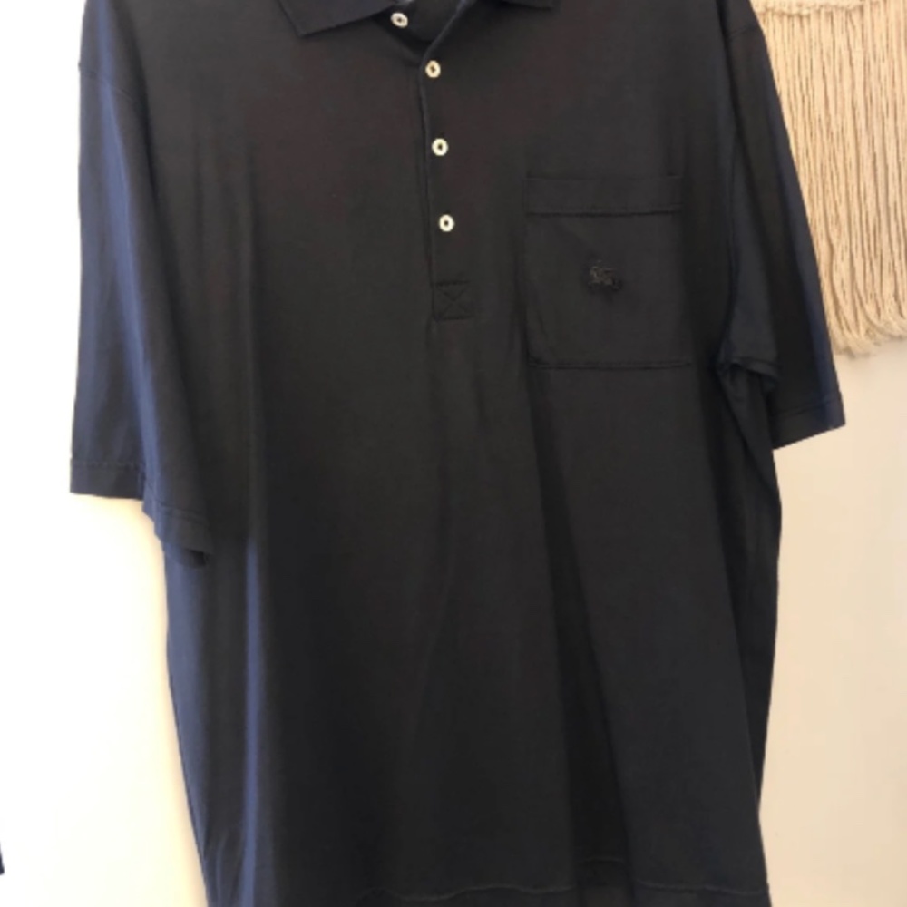 BURBERRYS of London short sleeve men's polo shirt black size L